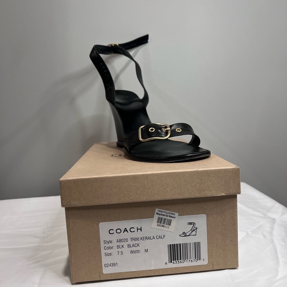 Coach Women's Black Buckle Heels